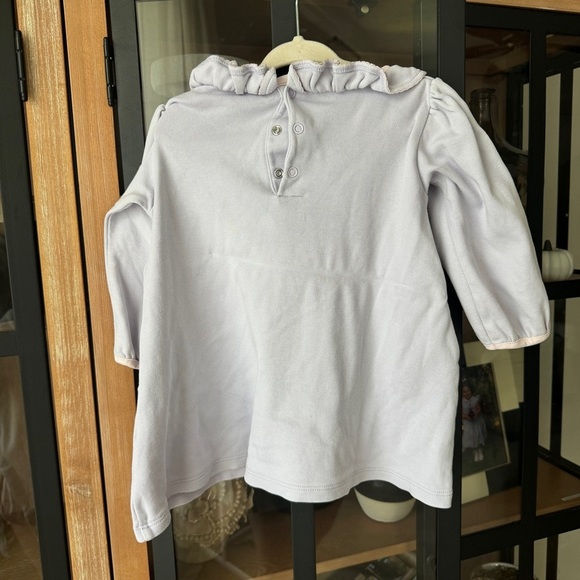 TBBC long sleeve ruffle dress lavender pastel collar toddler baby girl pockets - Picture 4 of 6